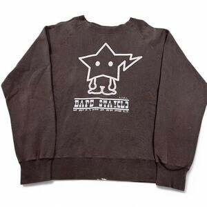 A Bathing Ape Baby Milo Bapesta Brown Crewneck